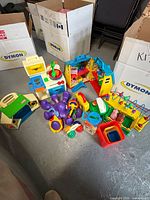 Group shot of all toddler toys placed on floor