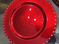 Top view of burgundy charger plate