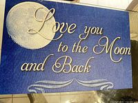 Front view showing full design, color, and text