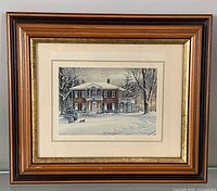 Front view of framed print showing artwork, matting and full frame
