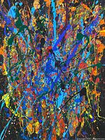 Front view of entire abstract acrylic painting