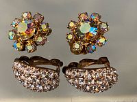 Both pairs of earrings front view