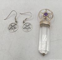 Earrings and pendant together overview