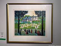 Framed Baillén polo print under glass