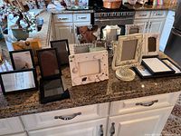 Overview of assorted frames on countertop