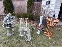 Group shot of all garden items on lawn