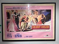 Full view of framed Italian poster showing title, artwork, frame