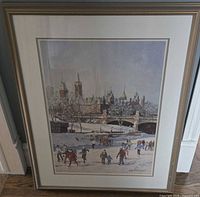 Full view of framed print showing artwork, matting and frame