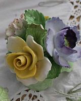 Porcelain flower bouquet close-up