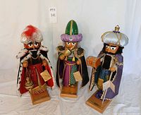 All three Steinbach Chubby Wise Men nutcrackers on bases with tags visible