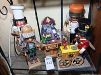 Group view of all five Steinbach nutcrackers on shelf