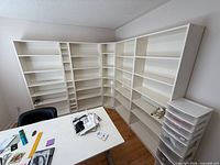 Corner arrangement showing all bookcases forming right angle