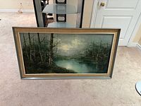 Front view of framed oil painting showing full composition