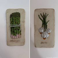 Both vegetable plaques side by side