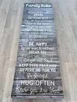 Full view of Family Rules sign