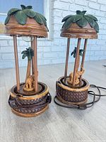 Both oil rain lamps side by side showing overall design