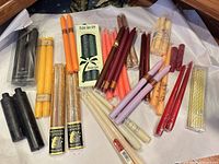 Overview of all candles on white paper