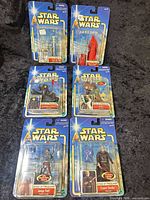 Group shot of six sealed Attack of the Clones action figures