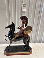 Full view of Erté Amazon bronze sculpture on base
