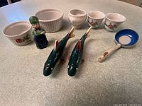 Group shot of all nine ceramic and porcelain items