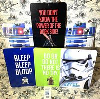 All six placards front view