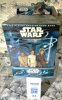 Front of display case showing Star Wars branding and characters