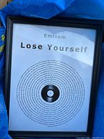 Framed print Eminem Lose Yourself with lyric circle design