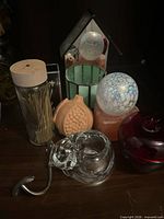 Group shot showing all decor pieces together on tabletop