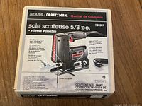 Front of boxed Sears Craftsman jigsaw model 2.32389