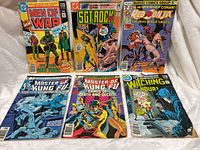 Front covers of six vintage comic books