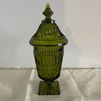 Full view of compote with lid showing overall form and color