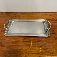 Full view of rectangular aluminum tray