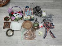 All items laid out on floor for overview