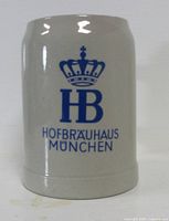 Front view showing blue HB crown logo and Hofbräuhaus München text