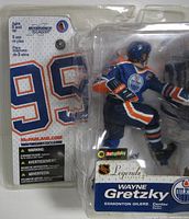 Front angled view of sealed McFarlane Wayne Gretzky figure showing player pose and packaging graphics