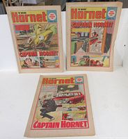 Front covers of three The Hornet Captain Hornet comics