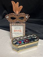 Both items together: trinket box front and photo frame back