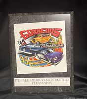 Full view of plaque showing complete artwork and border