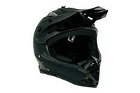 Left front view of black full-face helmet