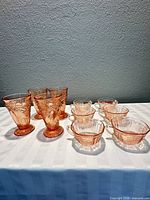 Group shot of 4 goblets and 8 cups