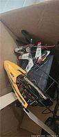 box with helicopter bodies and electronics