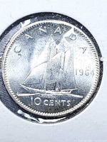 Reverse showing Bluenose schooner and denomination