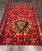 Full view of rug showing overall pattern and colors