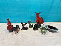 Group shot of all seven pottery items