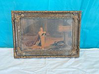 Front view of framed knight print showing artwork and frame details