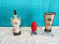 Front view of all three lamps side by side