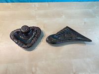 Top view showing both ashtrays shapes and glaze