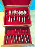 Chest open showing all utensils; overview of set