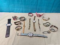 Group image of seventeen women’s wristwatches