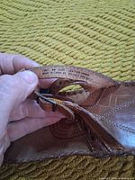 Interior size tag showing size 9M and material info
